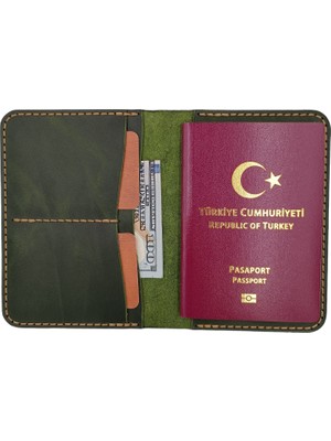 Minimalim Leather Craft Pasaport & Seyahat Cüzdan Kılıfı Hakiki Deri El Yapımı