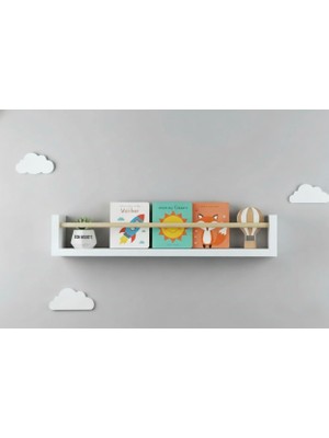 Egn Woods 30X9 1'li Mdf Baby Room Organizer Çocuk Odası Montessori Eğitici Set , Kitaplık Raf , Banyo RAFI,30X9 Cm, 1-Piece Mdf, Montessori Educational Set For Children's Room, Bookshelf, Bathroom Shelf.