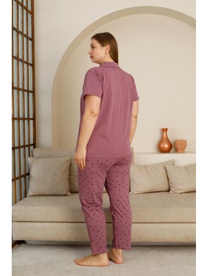 Morvarid Pamuklu Düğmeli Kadın Pijama Takımı – Gün Boyu Rahat