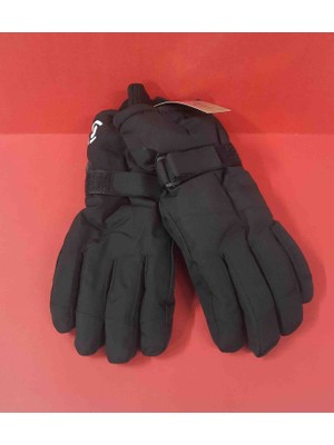 Erkek Yetişkin Su ve Rüzgar Geçirmez Kar Kayak Eldiveni Şeffaf Cantalı L Beden 27CM