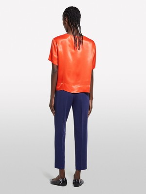 Sisley Viskoz Karışımlı Beli Lastikli Pantolon Kadın Lacivert Pantolon - 325P4KVXL5CM7