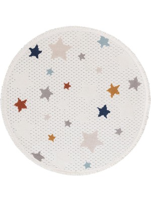 Yıldız Desenli Antibakteriyel – Antialerjik – Tüy Dökmeyen Saçaklı Çocuk Halısı | Türkeri Halı