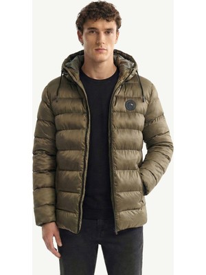 D1fference İçi Astarlı Su ve Rüzgar Geçirmez Cepli Kapüşonlu Erkek Mont