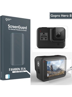 Eilo Luxe Gor Gopro Hero 8 2in1 Darbe Emici Ekran Koruyucu 2 SET-(5775) - AA002C-67BT85