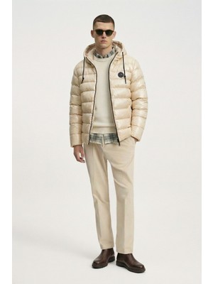 D1fference İçi Astarlı Su ve Rüzgar Geçirmez Cepli Kapüşonlu Erkek Mont