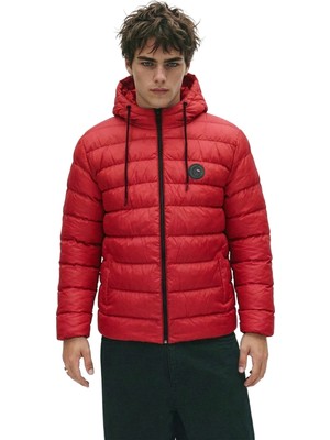 D1fference İçi Astarlı Su ve Rüzgar Geçirmez Cepli Kapüşonlu Erkek Mont