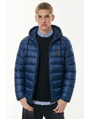 D1fference İçi Astarlı Su ve Rüzgar Geçirmez Cepli Kapüşonlu Erkek Mont