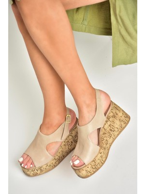 Fox Shoes U996755009 Ten Dolgu Topuklu Kadın Ayakkabı