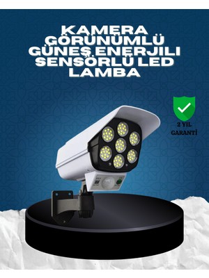 Eilo Luxe Güneş Enerjili Kamera Görünümlü Hareket Sensörlü LED Duvar Lambası Uzaktan  - AA002C-67S30