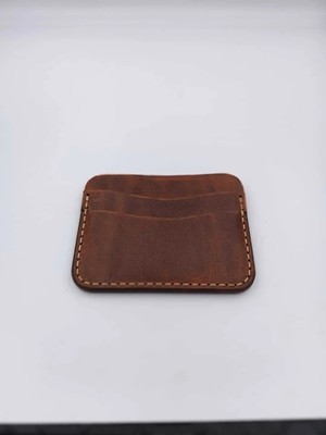 Minimalim Leather Craft Hakiki Deri 5 Bölmeli Kartlık – El Yapımı Gerçek Deri Kartlık | Minimalist & Unisex