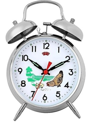 Avensyy Metal Kurmalı Masa Saati Tavuklu Saat Büyük Boy