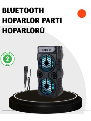 Eilo Luxe Bluetooth Bağlantılı Taşınabilir Hoparlör – LED Işıklı Fm Radyolu Mikrofo - AA002C-67T3K