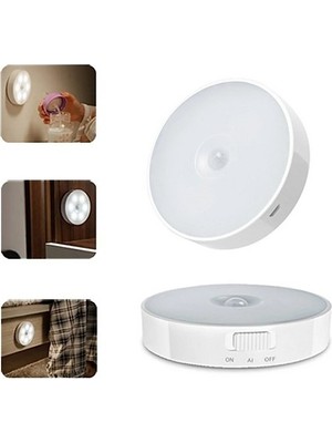 Avensyy Hareket Sensörlü 8 Ledli USB Şarjlı Beyaz Işık
