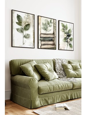 KutuTR Siyah Çerçeveli 2d Uv Baskı 3’lü Mdf Tablo Set – Modern Dekoratif Duvar Tablosu-Siyah CRV1095