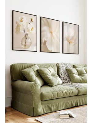 KutuTR Siyah Çerçeveli 2d Uv Baskı 3’lü Mdf Tablo Set – Modern Dekoratif Duvar Tablosu-Siyah CRV1149