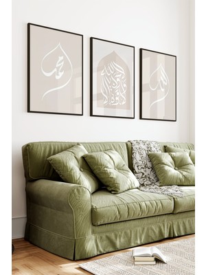 KutuTR Siyah Çerçeveli 2d Uv Baskı 3’lü Mdf Tablo Set – Elif Lam Mim Hat Yazılı Tasarım- Siyah CRV1184