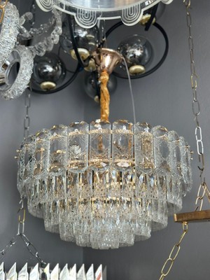 LED Yeni Model 50 cm Kristal Lüx Salon Avize Gold Renk Ithal Kasa