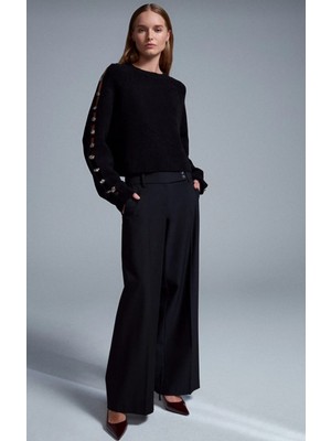 Volans Moda 72196 Çapraz Bel Geniş Paça Pantolon