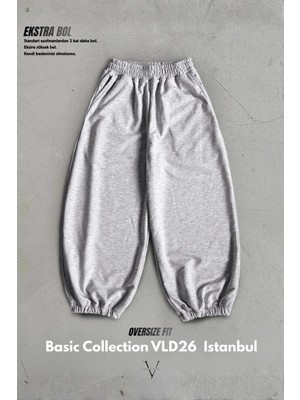 Vladivosto Oversize Fit 2 Iplik Mevsimlik Baggy Büyük Beden Eşofman Altı