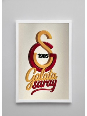 1905 Taraftar Temalı Kırmızı Sarı Duvar Tablosu (Çerçeveli)