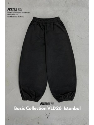 Vladivosto Oversize Fit 2 Iplik Mevsimlik Baggy Büyük Beden Eşofman Altı