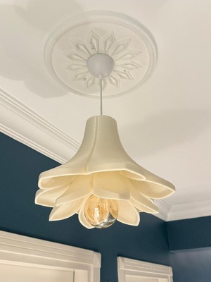 Limon 3D Desing Tekli Lotus Sarkıt Avize Rustik 30 cm E27 Modern Avize Bohem Beton Görünüm (Ampul Hediyedir.!)