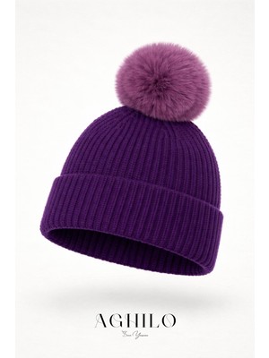 Aghilo Yünlü Ponponlu Bere