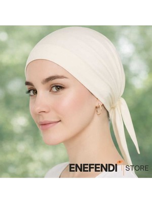 NF ND ENEFENDİ Silikonlu Düz Bone | Kaymayan Tesettür Hijab Iç Bone — Dikişsiz Krem Rahat ve Şık Kullanım