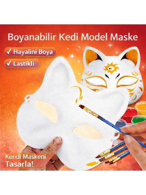 Ayder Timya Boyanabilir Kedi Model Maske – Kendi Tasarımını Oluştur (Timya/Go1395)  203457