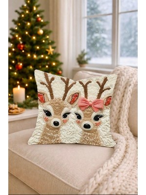 Ases Design 3 Boyutlu Bambiler Kırlent Kılıfı - Mikro Petek Kumaş -