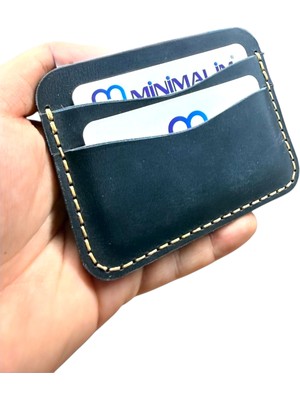 Minimalim Leather Craft Hakiki Deri 5 Bölmeli Kartlık – El Yapımı Gerçek Deri Kartlık | Minimalist & Unisex