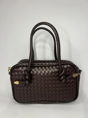 Özbu Örgü Desenli Deri El & Omuz Çanta