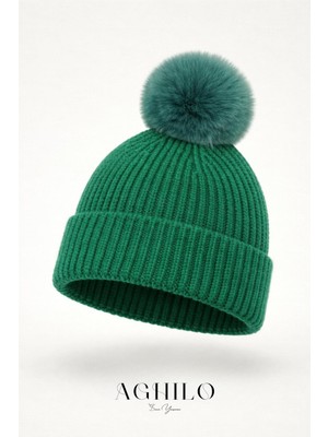 Aghilo Yünlü Ponponlu Bere