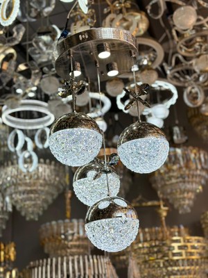 Yeni Model 4 Sarkıt Lüx LED Avize Krom Renk