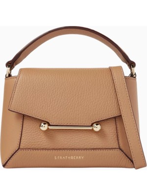 Strathberry Nano Mosaic Deri Top Handle Çanta, Sanatsal ve Zarif Mini Model