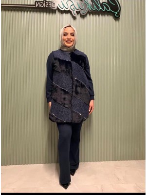 PUREVA Angora Yelek & Modal Tunık Pantolon Takım