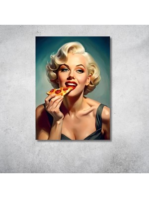 Çılgıntrend Retro Marilyn Monroe Pizza Poster - 20X28 cm Duvar Dekoru