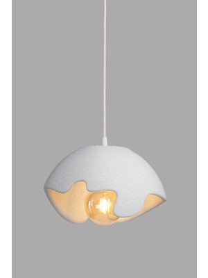 Limon 3D Desing Tekli Sarkıt Avize, Modern Avize, Bohem Beton Görünüm Avize 30 cm (Rustik Ampül Hediyeli)