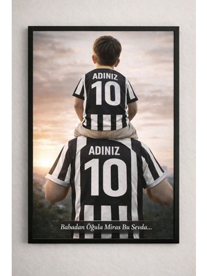 Kişiye Özel Forma Temalı Duvar Tablosu – Isimli ve Numaralı (Çerçeveli)