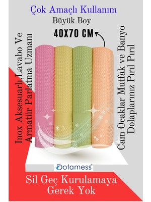 Dotamess 4'lü Antibakteriyel Mikrofiber Dekoratif Cam Temizlik Bezi 42X70 cm Çok Amaçlı Kullanım