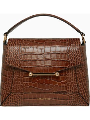 Strathberry Mosaic Croc Deri Top Handle, Lüks El Çantası