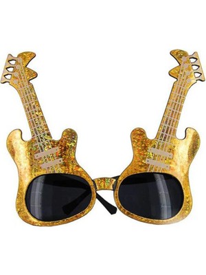 Ayder Timya Altın Renk Rockn Roll Gitar Şekilli Parti Gözlüğü 15X15 cm (TIMYA/GO1395)  203418