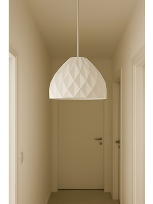 Limon 3D Desing Origami Desenli Tekli Sarkıt Modern Avize | Minimal Tasarım Yatak Odası & Salon Aydınlatması