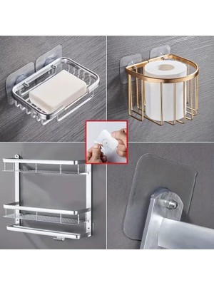 Sanal Trend 8 Adet Süper Güçlü Çerçeve Askısı Pin Vidalı Kanca Yapışkanlı Raf Tutucu Askı