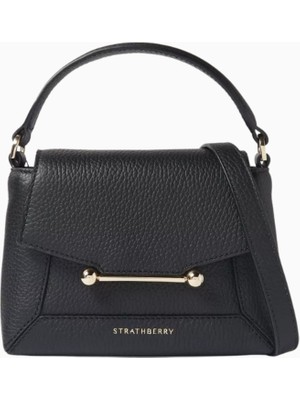 Strathberry Nano Mosaic Grain Deri Top Handle Çanta, Sanatsal ve Zamansız Tasarım