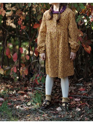 Feviola Çiçekli Sarı Pazen Elbise