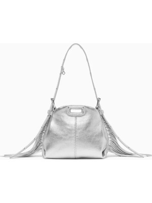 Maje Micro Miss M Omuz Çantası, Şık & Çok Yönlü, Metalik Deri