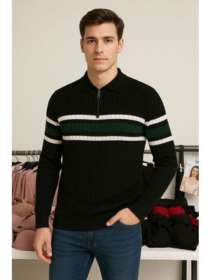 Polo Mirage Siyah,yeşil Çizgiltriko