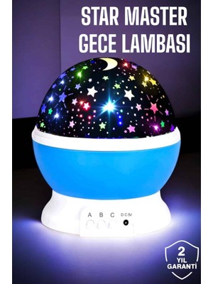 Flamex Yıldızlı Gökyüzü Projeksiyon Gece Lambası Hareketli Işık Şovu