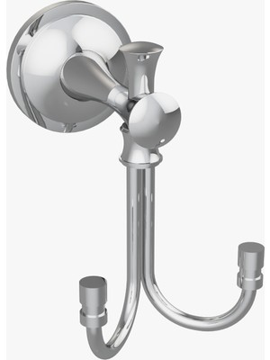 Conta Astra Serisi Krom Ikili Askı – Duvara Monte, Paslanmaz, Modern Tasarım